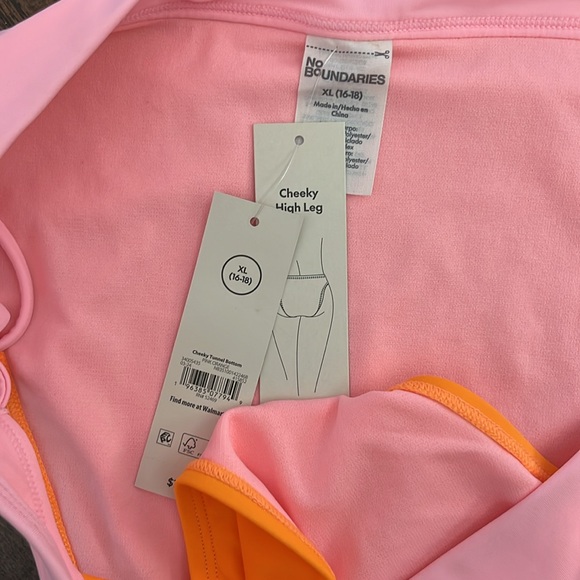 No Boundaries High Cut Leg Banded Waist Bikini Bottoms, Women's Size XL (16-18) - Picture 10 of 11